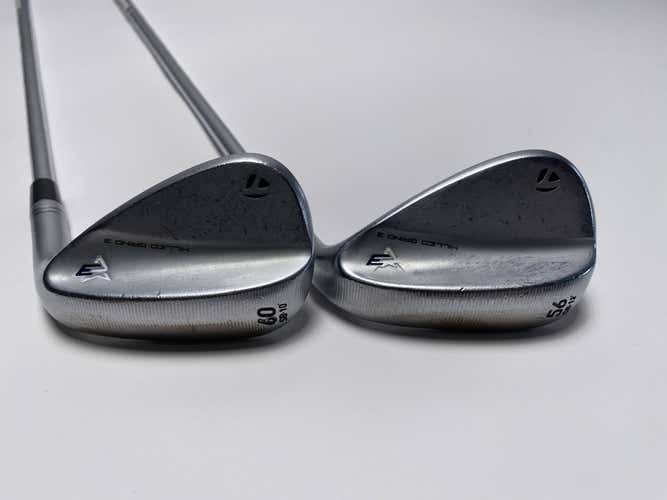 TaylorMade Milled Grind 3 Raw Chrome Wedge Set 56* 12 60* 10 TT DG Mens RH