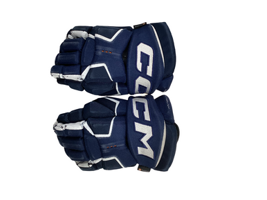 Used CCM TACKS AS-V Junior Gloves Navy Blue 12" 11613-S000165014