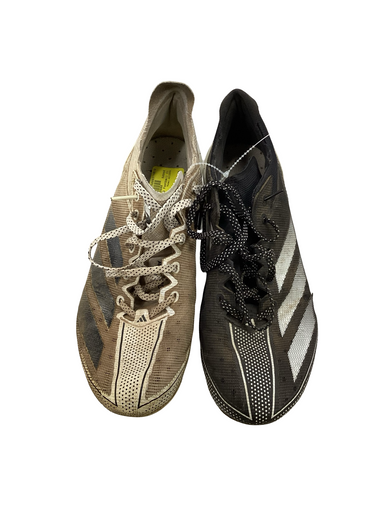 Used Adidas ADIZERO Adult FB Cleats Black And White Senior 9.5 11613-S000165227