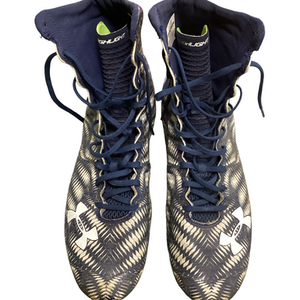 Used Under Armour HIGHLIGHT Adult FB Cleats Navy Blue Senior 13 11613-S000165162