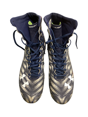 Used Under Armour HIGHLIGHT Adult FB Cleats Navy Blue Senior 13 11613-S000165162