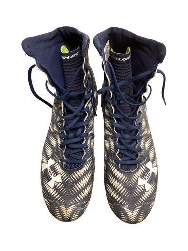 Used Under Armour HIGHLIGHT Adult FB Cleats Navy Blue Senior 13 11613-S000165162