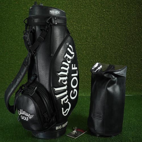CALLAWAY BIG BERTHA STAFF BAG W/ NIB LOCK GOLF CART SECURITY LOCK BLACK ~ MINTY!