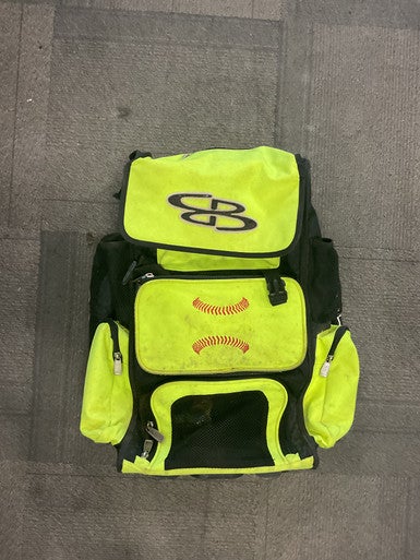 Used BoomBah SOFTBALL WHEELED BACKPACK BAG BB/SB Player Wheeled Bag Green 11614-S000218525