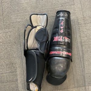 Used Sher-wood 907 Senior Shin Guards Black 15" 11614-S000218579