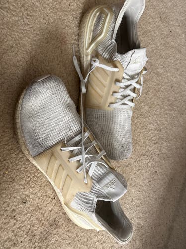 White Men's Adult Size M 11.5 (W 12.5) Adidas Ultraboost Shoes (Used)