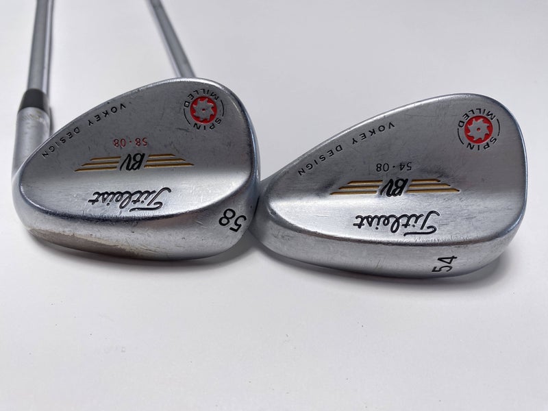 Titleist Vokey Spin Milled Chrome 2009 Wedge Set 54* 8 58* 8 Wedge Steel Mens RH