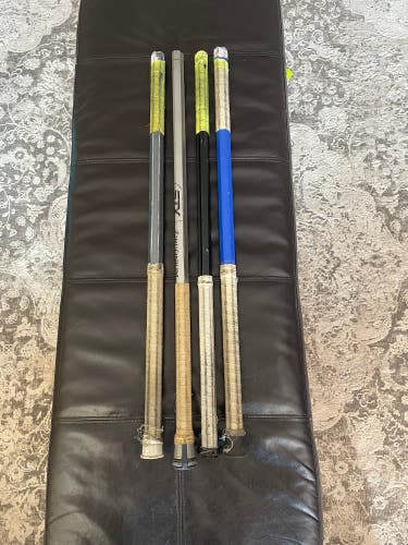 Set Of 4 Used Adult Lacrosse Shafts Various Brands/Models