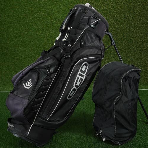 OGIO VAPOR STAND BAG 8 WAY DIVIDERS GOLF BAG, BLACK / GRAY ~ NICE!!