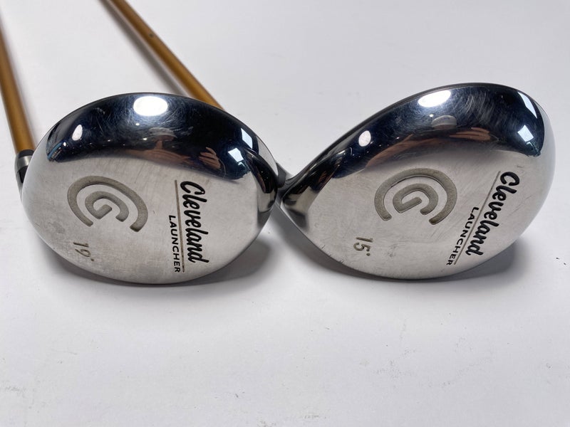 Cleveland Launcher  &  Fairway Wood Set 15* 19* Launcher Gold Stiff Mens RH