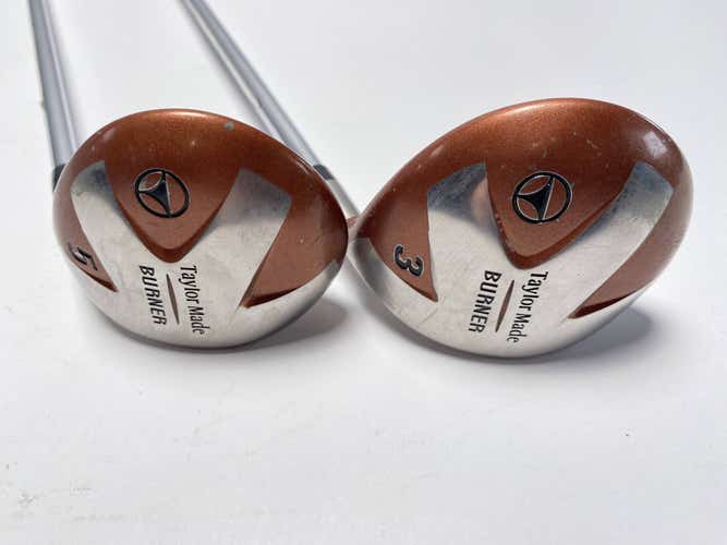 TaylorMade Burner 1998 3 & 5 Fairway Wood Set 15* 18* Bubble L-60 Plus Mens RH
