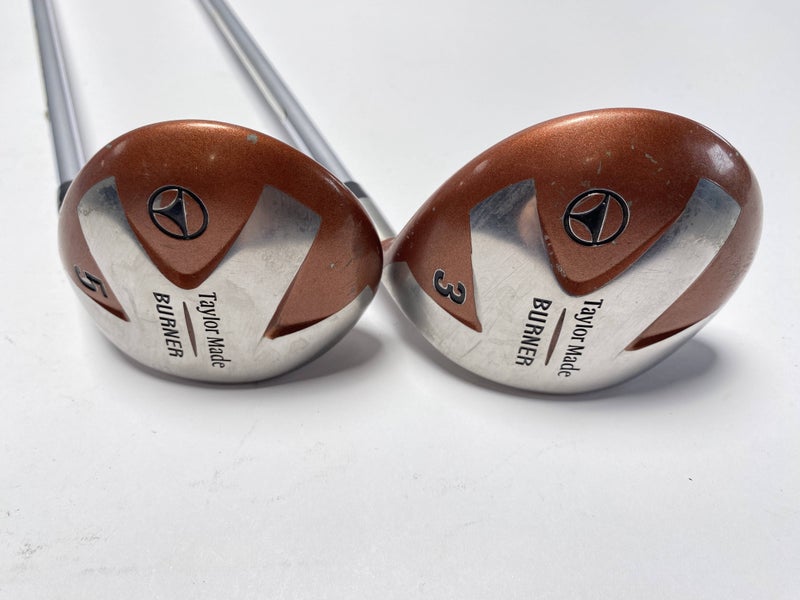 TaylorMade Burner 1998 3 & 5 Fairway Wood Set 15* 18* Bubble L-60 Plus Mens RH