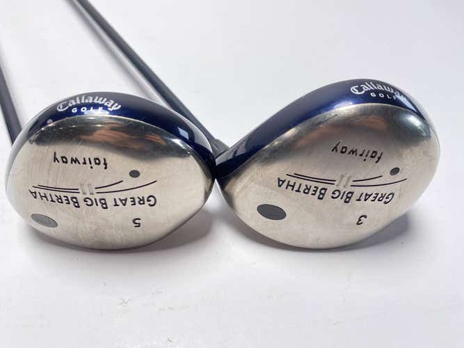 Callaway Great Big Bertha II 3 & 5 Fairway Wood Set 15* 18* YS-6 Stiff Mens RH