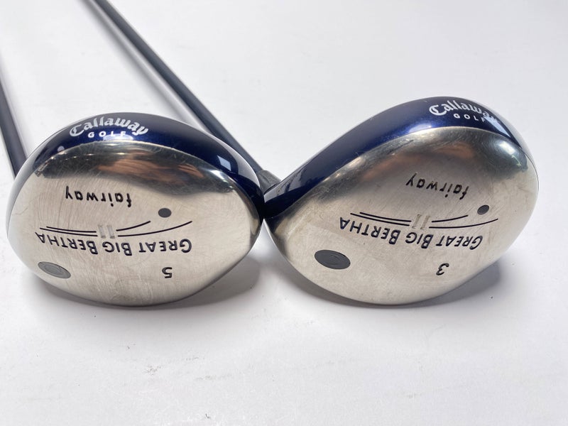 Callaway Great Big Bertha II 3 & 5 Fairway Wood Set 15* 18* YS-6 Stiff Mens RH