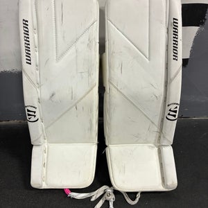 White 26" Junior Warrior Ritual G6 E+ Goalie Leg Pads (Used)