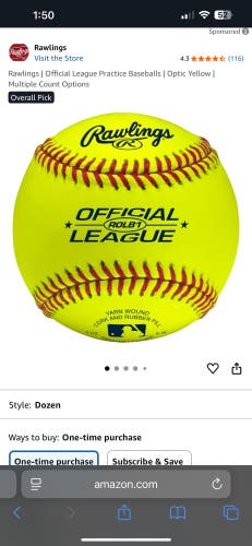 Rawlings Baseballs 12 Pack (1 Dozen) (New)