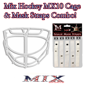 Mix Sports - MX10 Cat Eye Cage (fits Bauer 930, 940, 950, 960) - Cage & Straps Combo! (White)