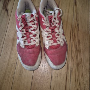 Red Men's Size M 6.5 (W 7.5) Under Armour High Top Molded Cleats (Used)