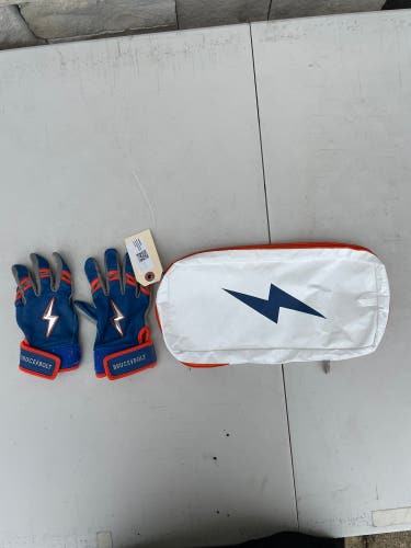 Blue Youth Small Bruce Bolt Batting Gloves (Used)