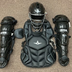 All Star System 7 Axis Youth 10-12 Catchers Gear Set - Solid Black