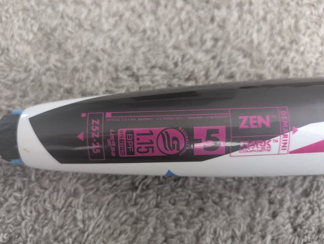 2025 DeMarini CF Zen Composite USSSA Certified Bat (-5) 28 oz 33" (Used)