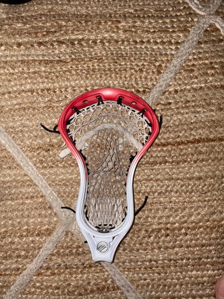 Maverik Tactik 3 Lacrosse Head Strung (Used) Red/White Dye