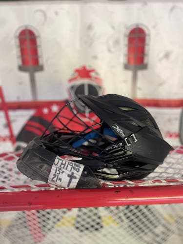 Matte Black Cascade XRS Helmet with Removable Goalie Throat Guard and Removable Sticker - Used