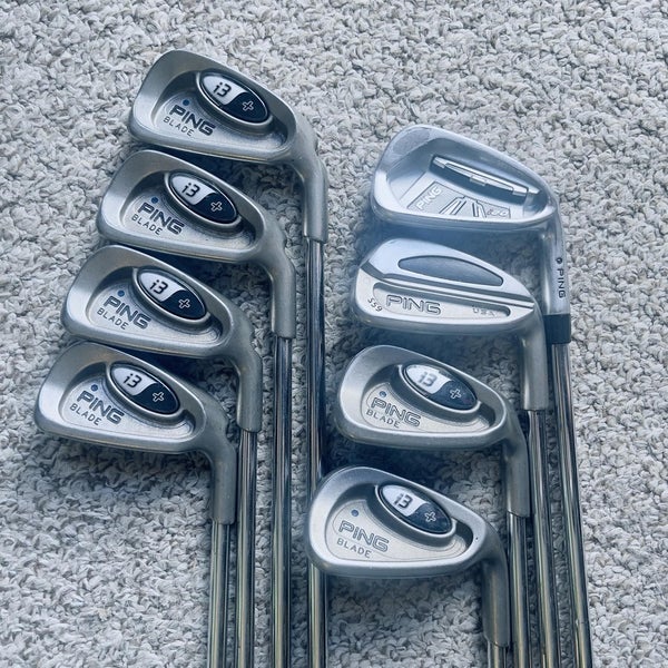 Ping i3+ Mens Blue Dot Right Handed Golf Club Iron Set 3-9+PW Stiff Flex