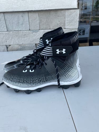 Black Men's Size M 8.5 (W 9.5) Adult Under Armour Highlight High Top Cleats Molded Cleats (Used)