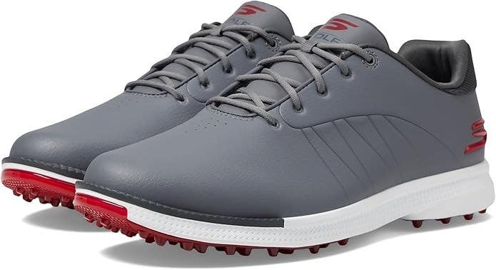 Skechers GO GOLF Tempo Waterproof Golf Shoes Gray/Red Size 9.5 Extra Wide NEW!