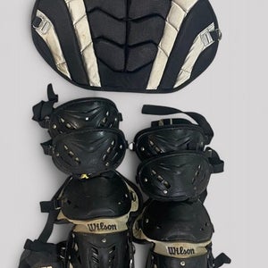 Wilson Pro Stock WTA3700 16" Adult Baseball Leg Guards & Chest Catcher Umpire