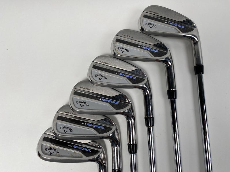 Callaway Paradym Ai Smoke Iron Set 6-PW+GW  Elevate MPH 95g Stiff Steel RH +1"