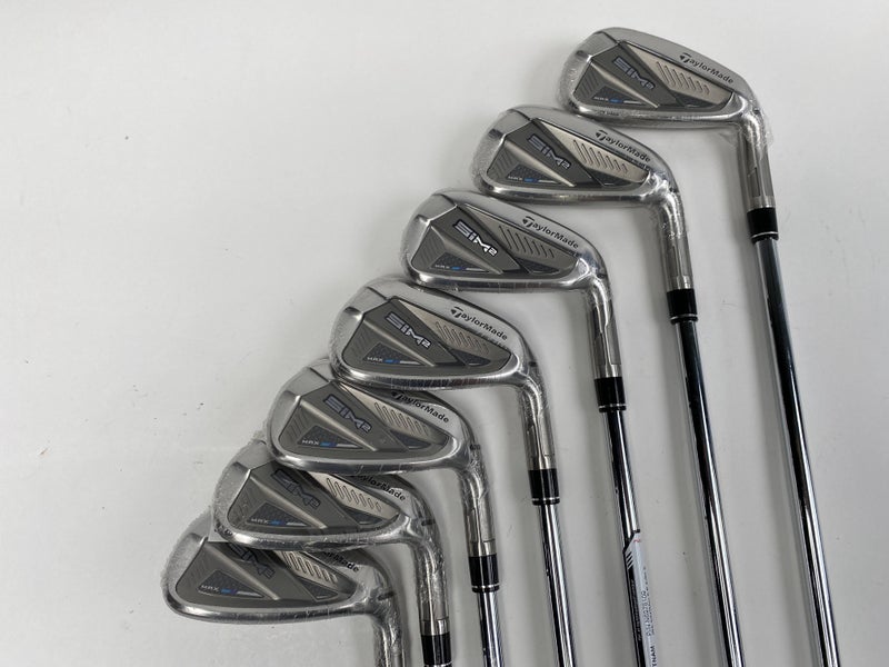 TaylorMade SIM2 MAX Iron Set 5-PW+AW KBS Max MT 85g Stiff Steel Mens RH NEW