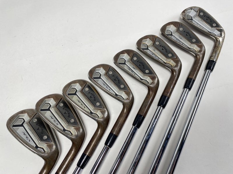Callaway Apex TCB Raw 21 Iron Set 4-PW+AW Project X LZ 6.0 Regular Steel Mens RH
