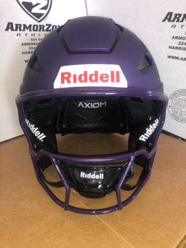 NEW RIDDELL ADULT AXIOM ADULT HELMET - SIZE 7 1/4" - FLAT PURPLE METALLIC