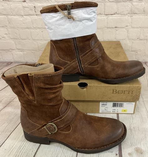Brn F06126 Women's Virgo Boots Tobacco Distressed Suede Rust Brown US 8 M