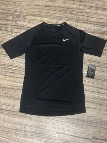 Nike Pro Dri Fit Short Sleeve Training Shirt Adult Large Black New with Tags