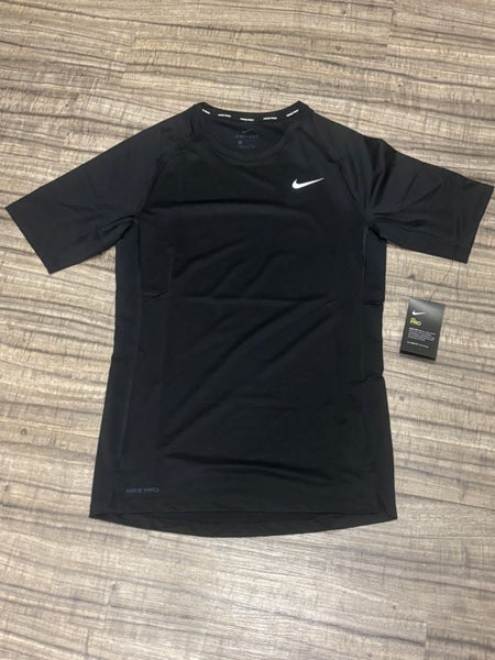 Nike Pro Dri Fit Short Sleeve Training Shirt Adult Large Black New with Tags