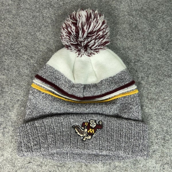 Minnesota Golden Gophers Hat Cap Beanie Gray White Maroon NCAA Football Mens
