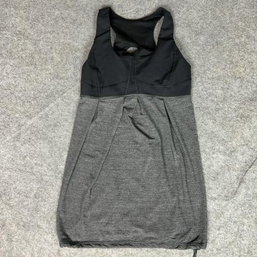 Lululemon Tank Womens 6 Gray Black Athletic Run Your Heart Out Workout Gym Logo