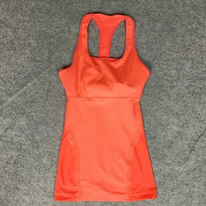 Lululemon Tank Top Womens 4 Orange Racerback Built In Bra Athletic Yoga Power Up