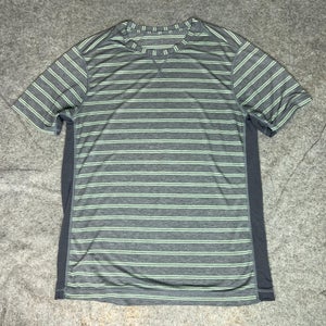 Lululemon Shirt Mens Large Gray Striped THE Crew Athletic Training Tee Sports