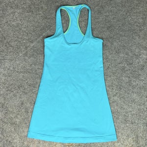 Lululemon Tank Top Womens 2 Blue Racerback Athletic Gym Yoga Workout Shirt Logo