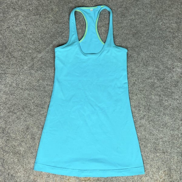 Lululemon Tank Top Womens 2 Blue Racerback Athletic Gym Yoga Workout Shirt Logo