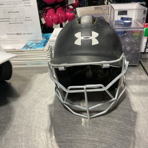 Used Under Armour BB HELMET Batting Helmet w/Mask Black MD 11834-S000038553