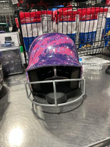 Used Adidas PURPLE W MASK Batting Helmet w/Mask Purple MD 11834-S000038554