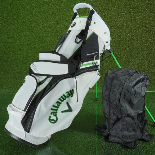 CALLAWAY GOLF FAIRWAY 14 STAND BAG 14 WAY GOLF BAG, WHITE / GREEN ~ AWESOME!!