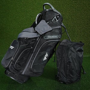 EG EAGOLE GOLF LIGHT STAND BAG 11 WAY DIVIDERS GOLF BAG, BLACK / GRAY ~ NICE!!