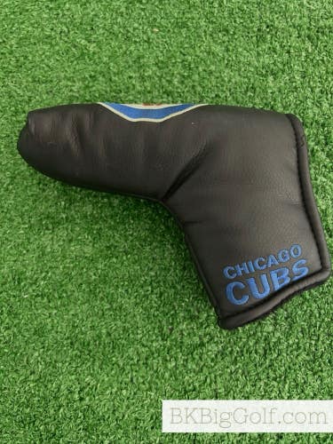 Chicago Cubs Black Leather Blade Putter Headcover