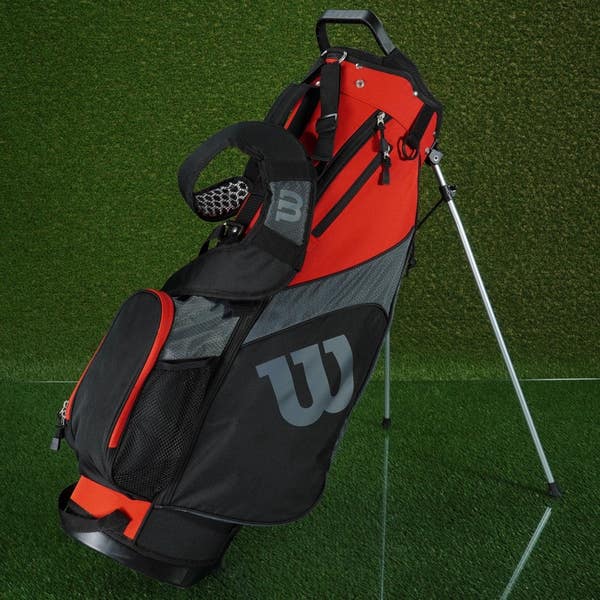 Wilson ゴルフバッグ 赤黒 WILSON MEN'S PROFILE SGI STAND BAG 5 WAY DIVIDERS GOLF BAG